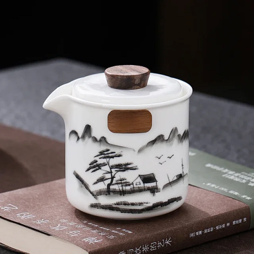 桃18园 品汁手绘釉下彩能量玉瓷随手泡快客杯