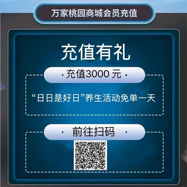 充值3000元送（送“日日是好日”养生活动免单一天）