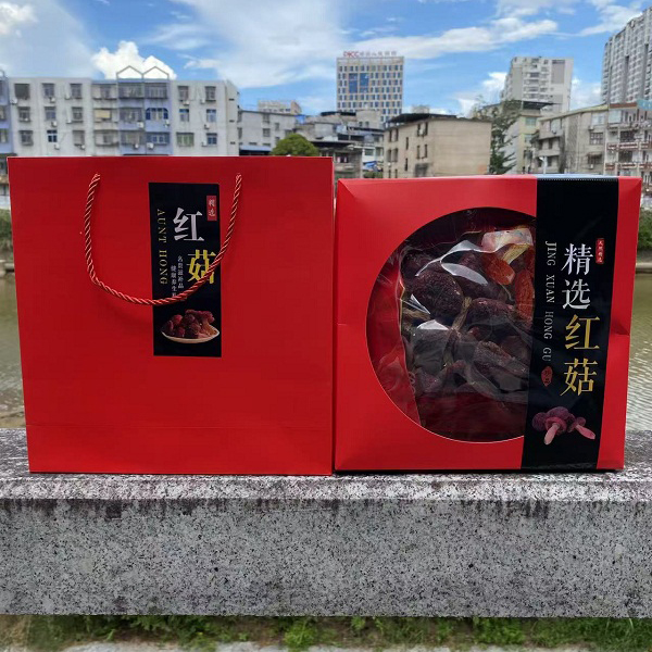桃65园 丁丁家野生正红菇半斤（礼盒装）
