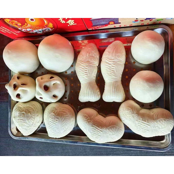 桃129园 山东青岛王哥庄铁锅花饽饽1箱（花样馒头，4.8-4.9斤/箱）